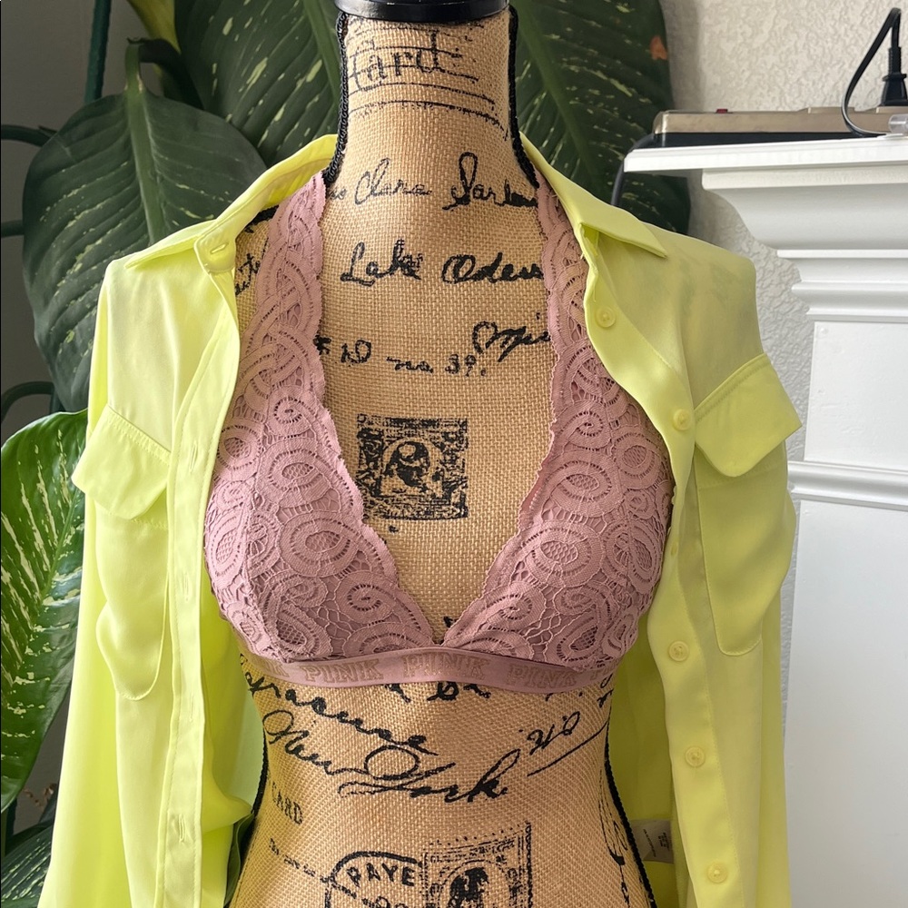 PINK Victoria's Secret Lace Bralette in Dusty Pink